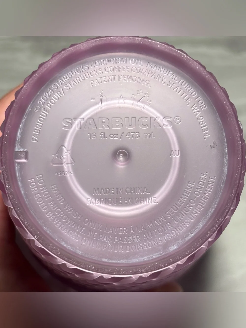 Starbucks 2024 Light Purple Pink Chain Link 16oz Tumbler Soft Cup OEM Tritan Lid